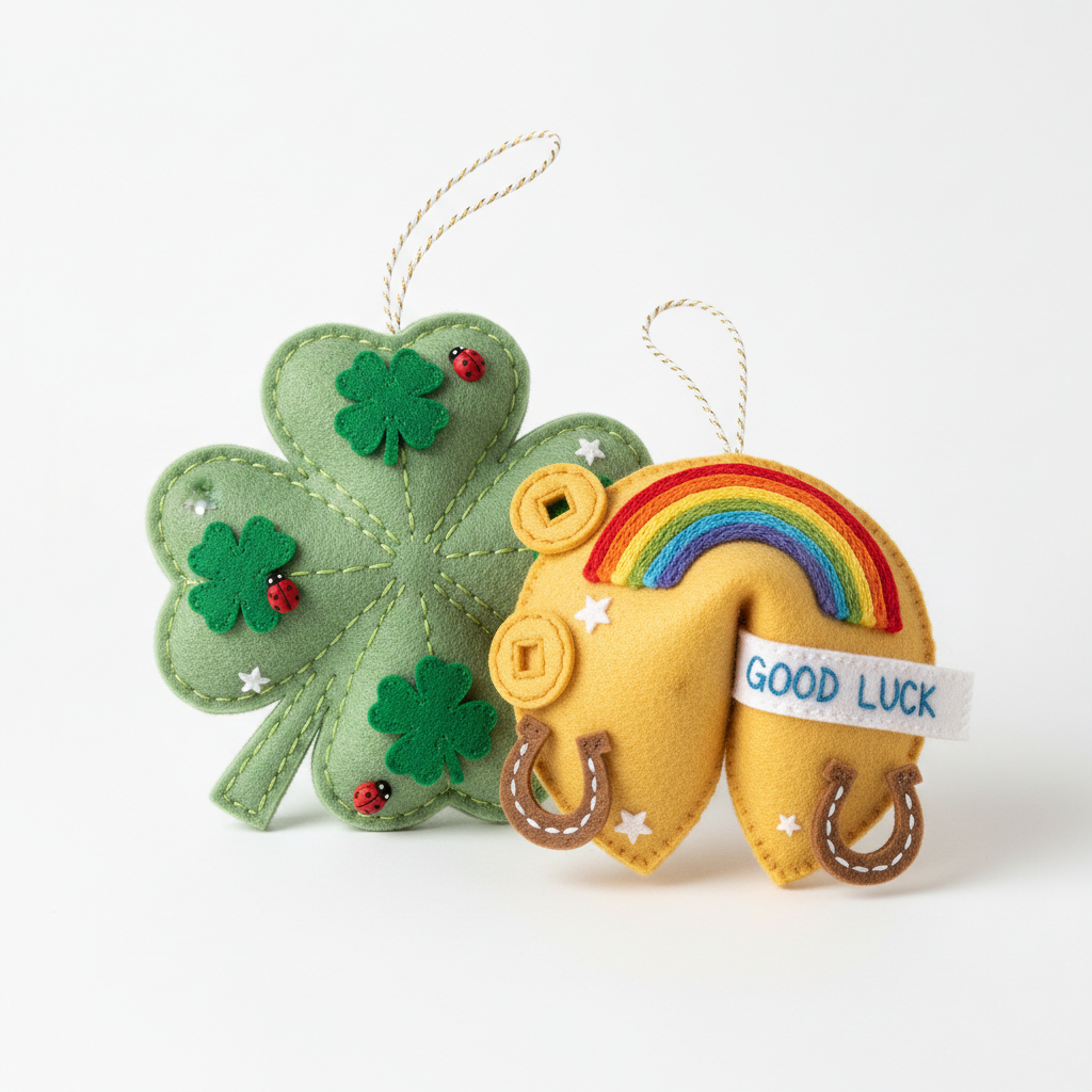 Good Luck Felt Cutout Couplet